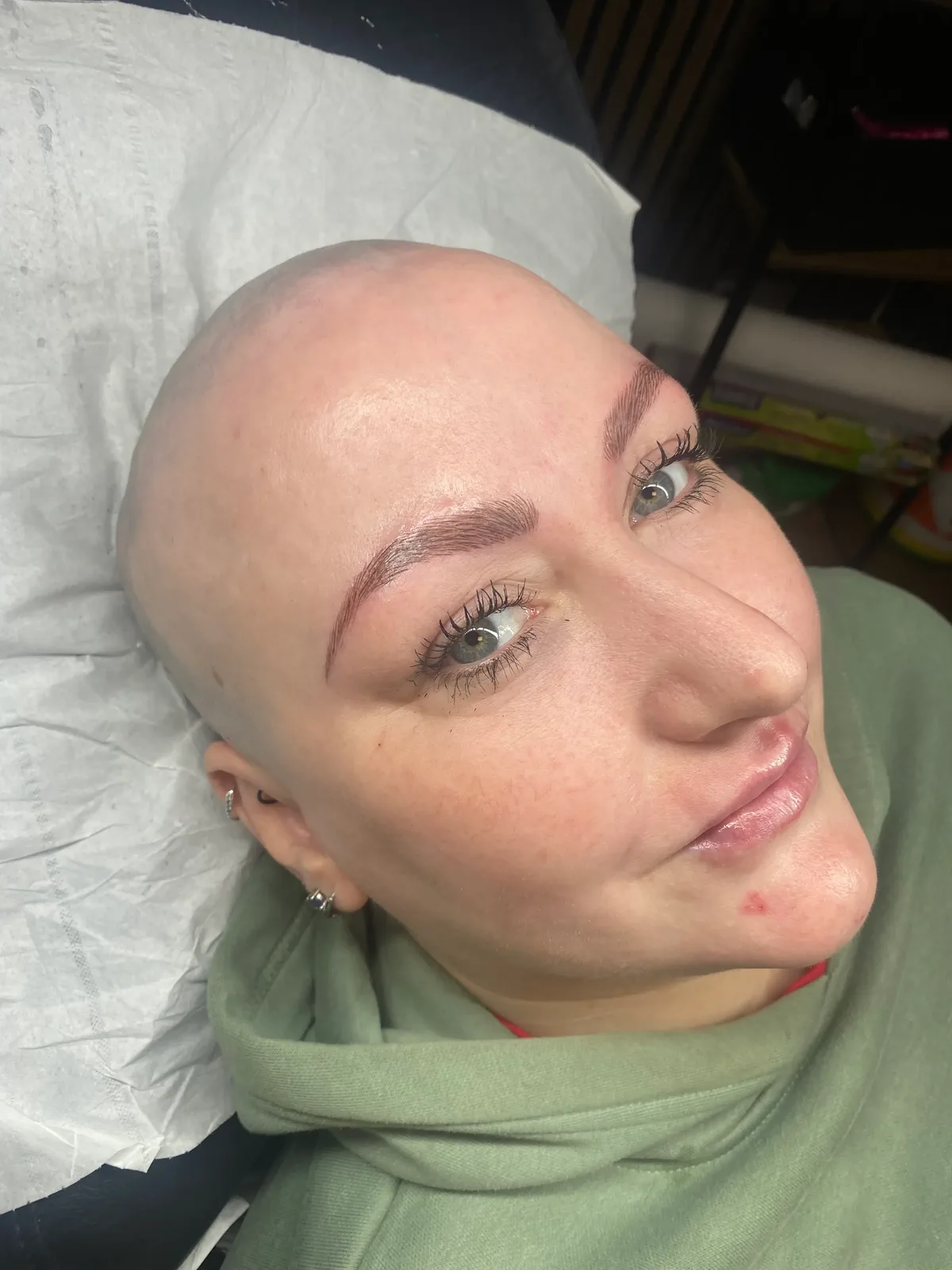 Natural-looking microbladed brows after a brow restoration treatment